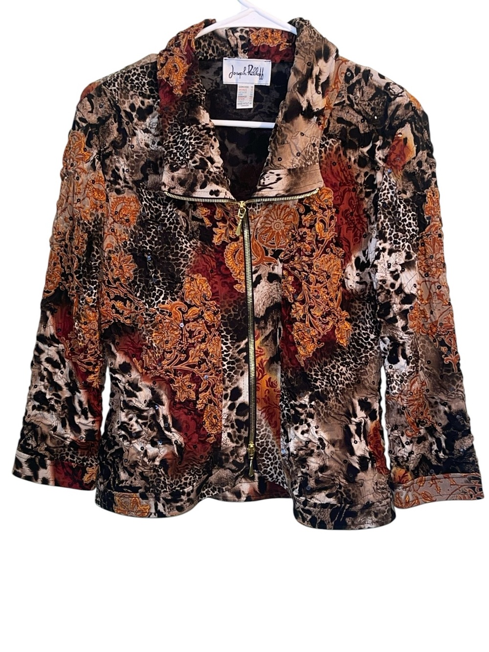 Jospeh Ribkoff Vintage, mixed print jacket. Size 10 GUC - Picture 2 of 10